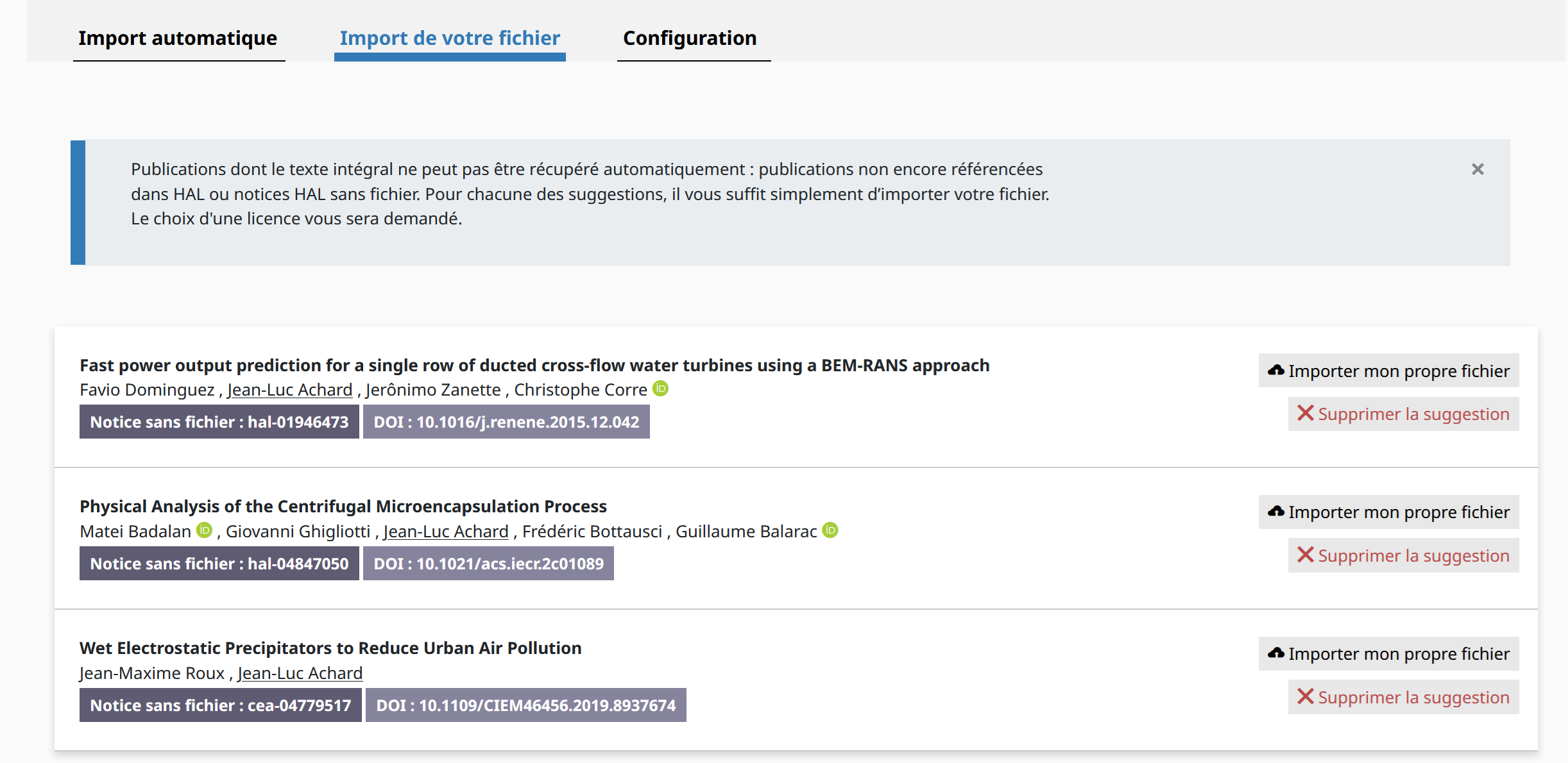 Gérer l’import sans fichier
